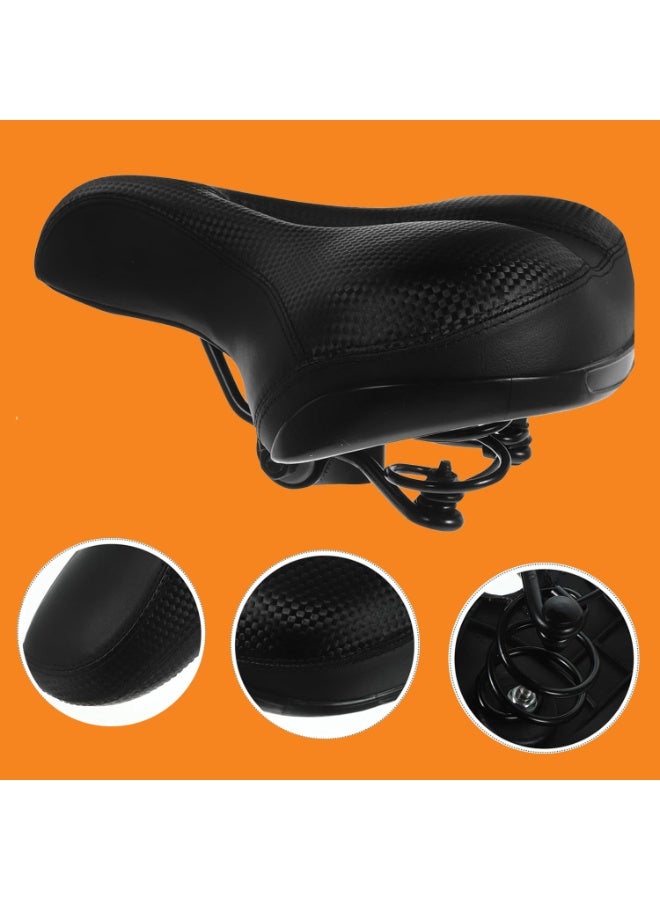 اسرلي وايت وسادة مقعد دراجة مريحة وعريضة مع غطاء، تصميم زنبركي مزدوج متين ومرن لركوب الدراجات على الطرق - Image 5